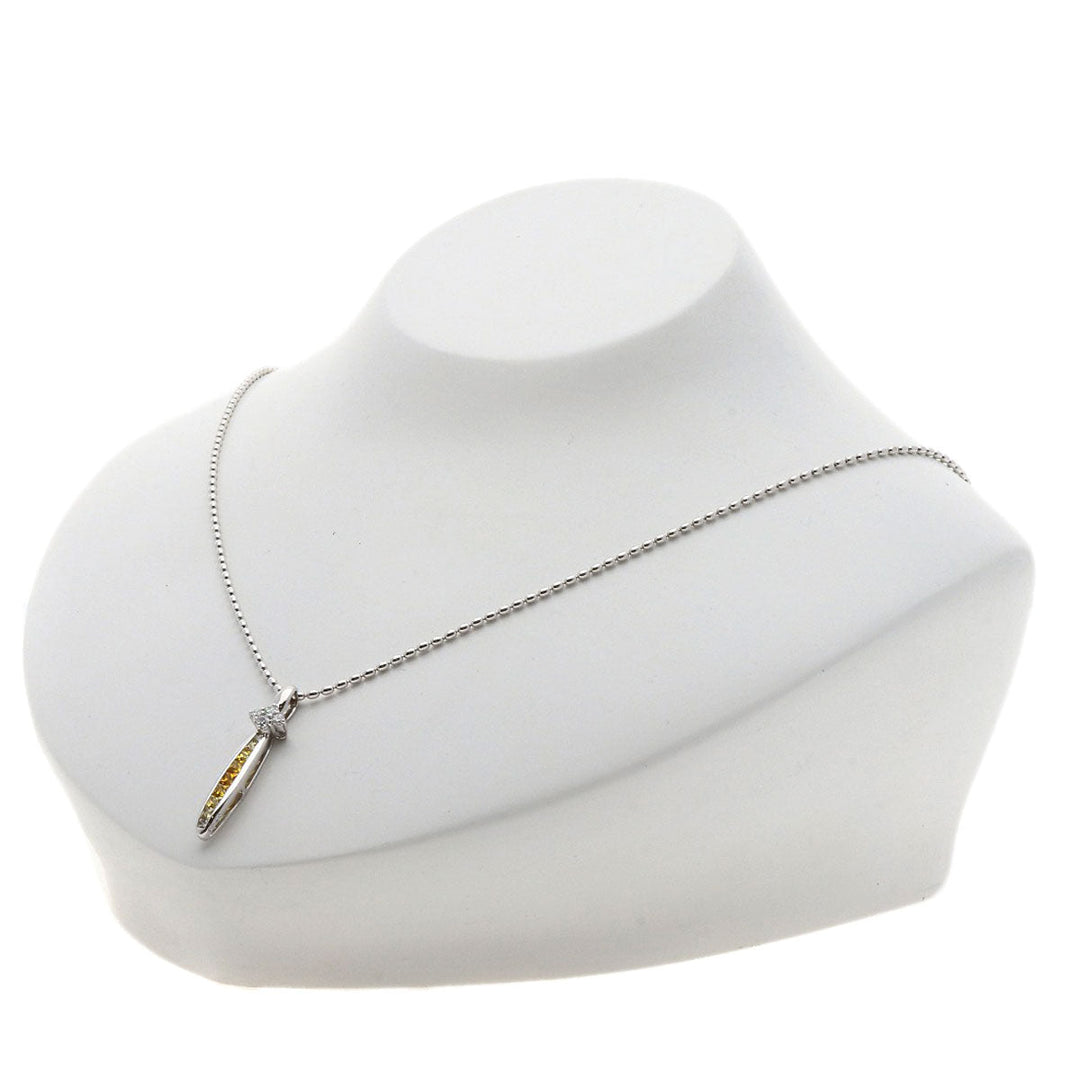 JUNE Necklace K18WG Silver Yellow sapphire diamond