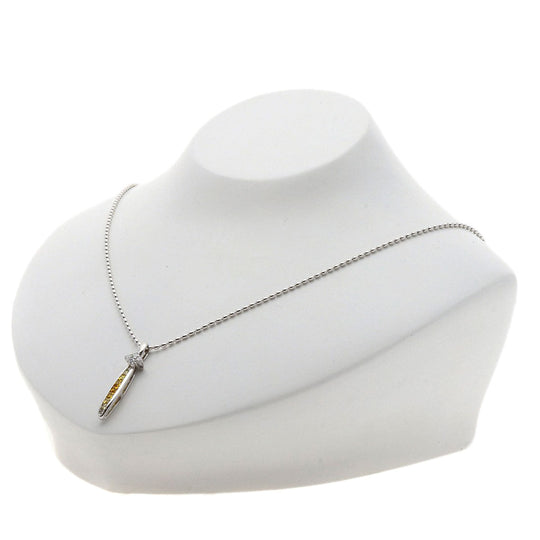 JUNE Necklace K18WG Silver Yellow sapphire diamond