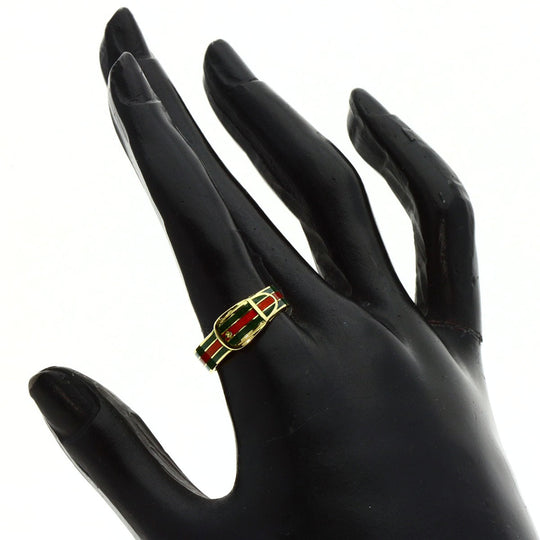 GUCCI Ring 18K Yellow Gold gold sherry line enamel