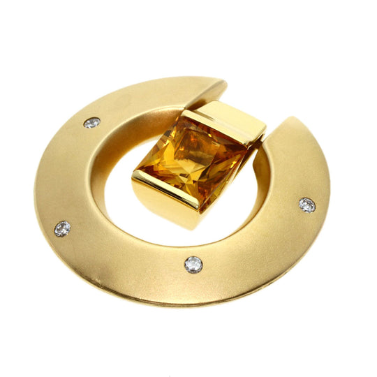 TASAKI Pendant top 18K Yellow Gold gold Citrine diamond Women Used Authentic