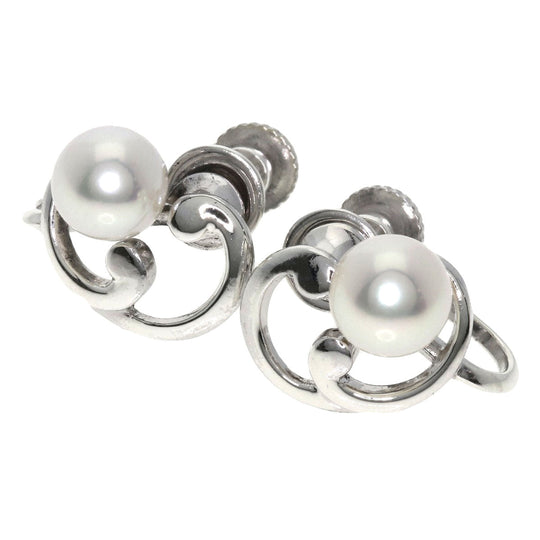 MIKIMOTO Earring SV Silver Pearl Women Used Authentic