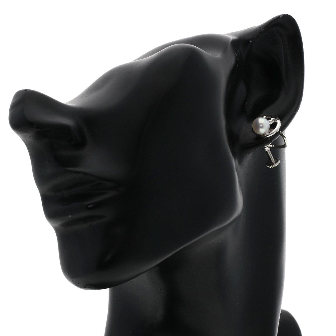 MIKIMOTO Earring SV Silver Pearl Women Used Authentic