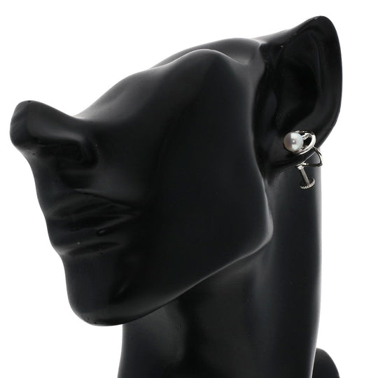 MIKIMOTO Earring SV Silver Pearl Women Used Authentic