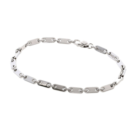 CARTIER bracelet K18WG Silver Figaro Women Used Authentic