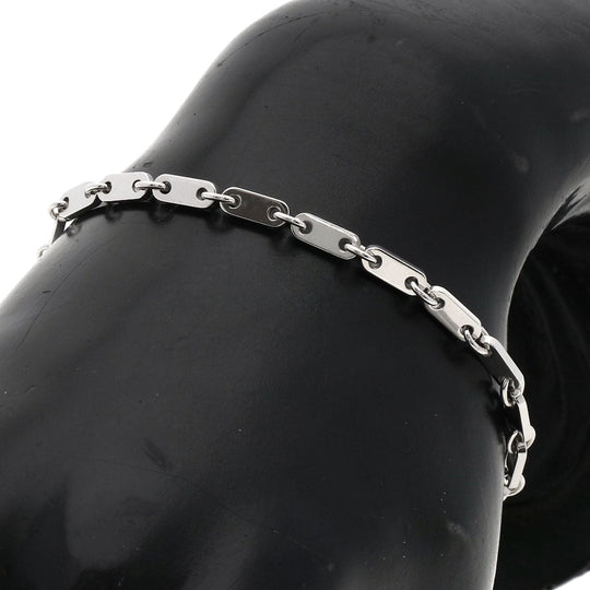 CARTIER bracelet K18WG Silver Figaro Women Used Authentic