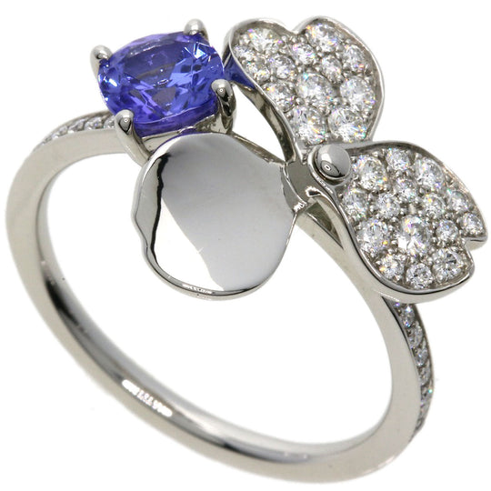 TIFFANY&Co. Ring PT950 Silver Paper Flower Tanzanite Diamond