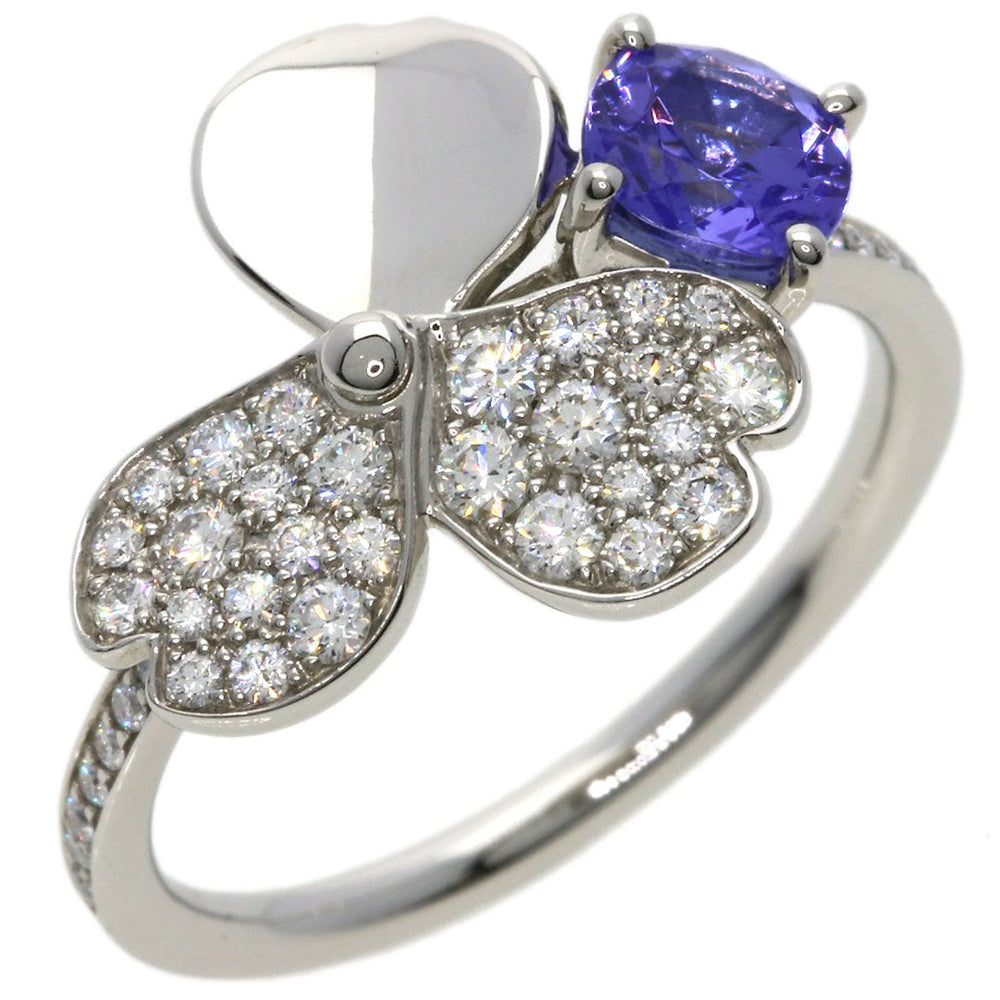 TIFFANY&Co. Ring PT950 Silver Paper Flower Tanzanite Diamond