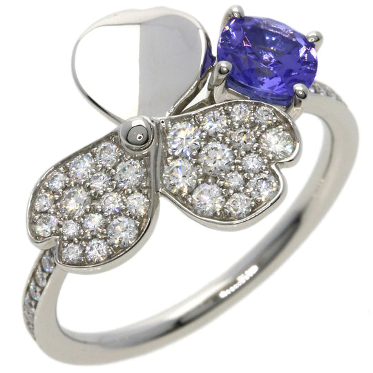 TIFFANY&Co. Ring PT950 Silver Paper Flower Tanzanite Diamond