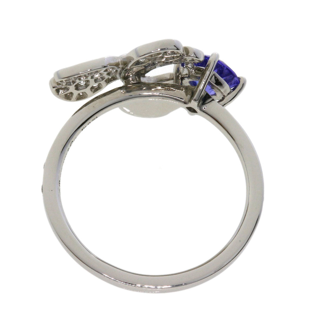 TIFFANY&Co. Ring PT950 Silver Paper Flower Tanzanite Diamond