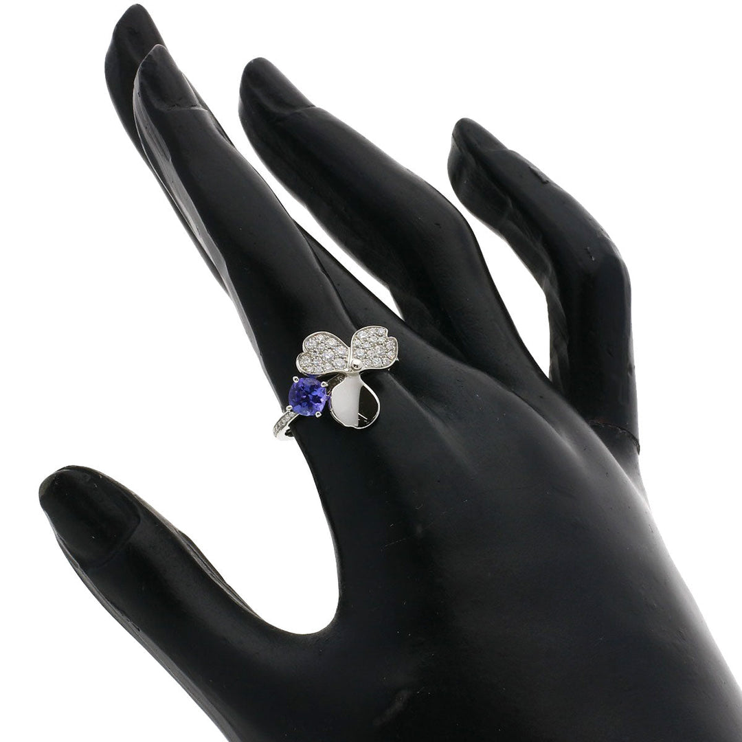 TIFFANY&Co. Ring PT950 Silver Paper Flower Tanzanite Diamond