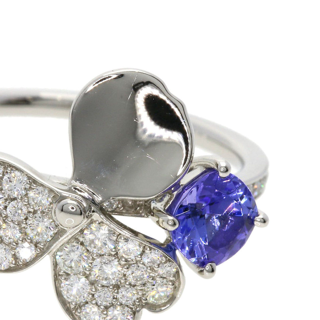 TIFFANY&Co. Ring PT950 Silver Paper Flower Tanzanite Diamond