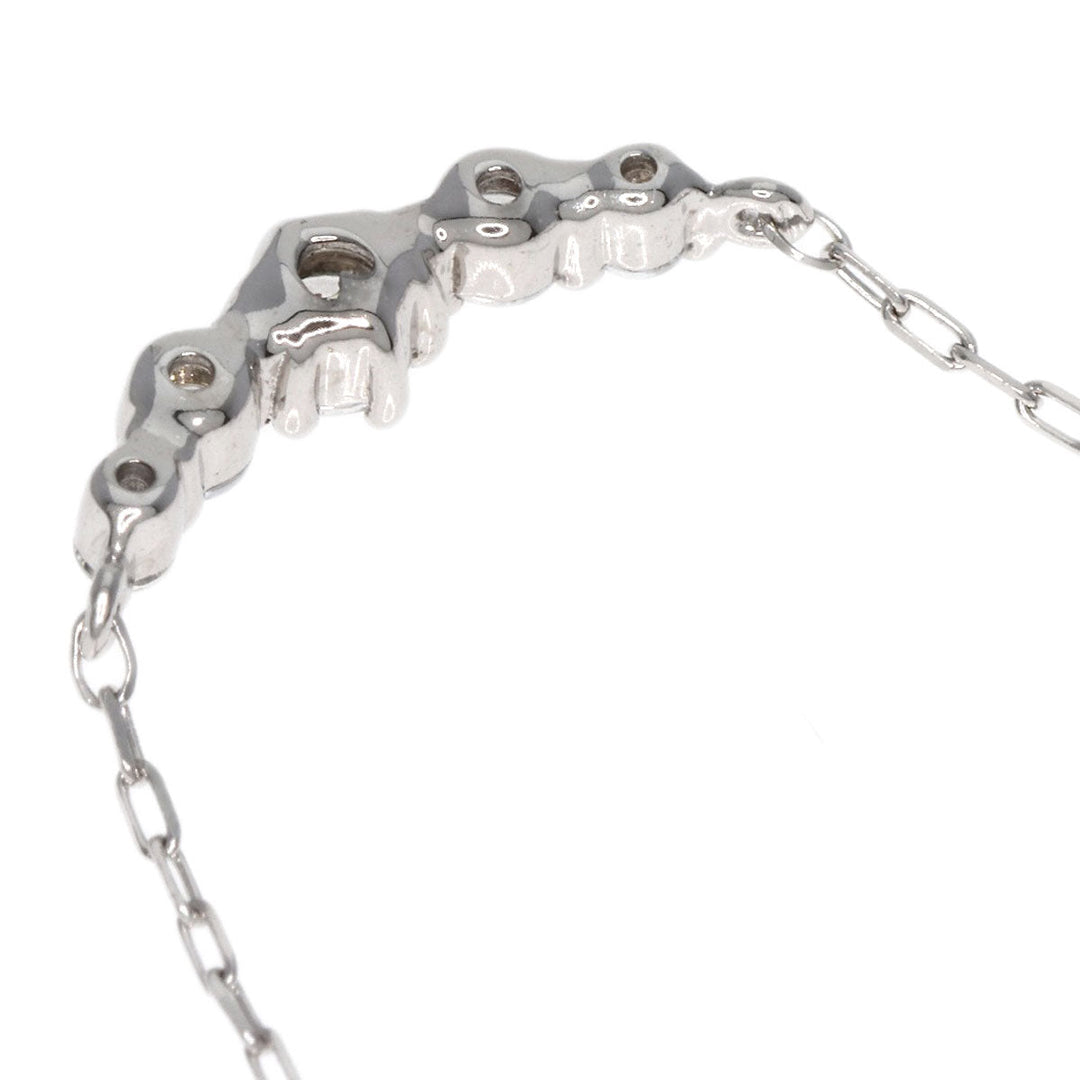 4℃ Necklace K10WG Silver Cubic zirconia Women Used Authentic