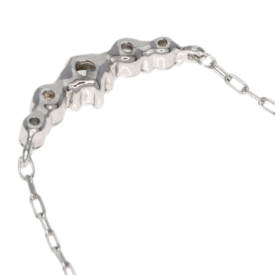 4℃ Necklace K10WG Silver Cubic zirconia Women Used Authentic