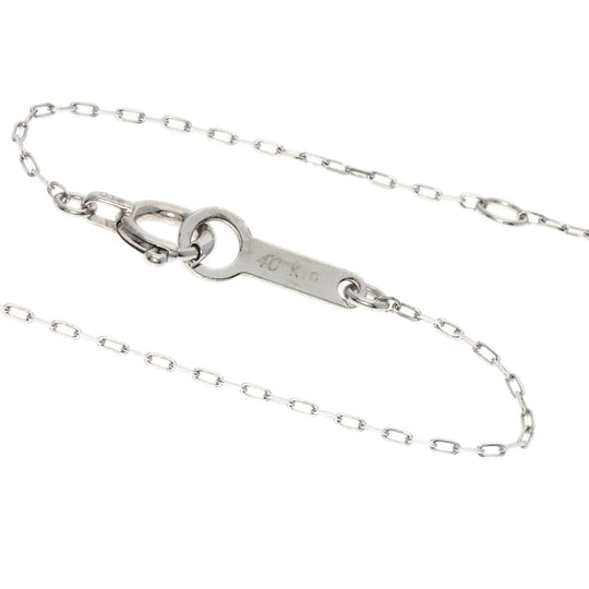 4℃ Necklace K10WG Silver Cubic zirconia Women Used Authentic