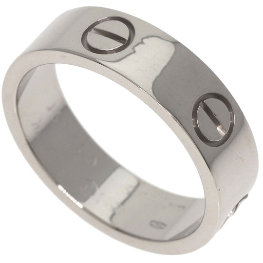 CARTIER Ring K18WG Silver Love Ring #55 Women Used Authentic