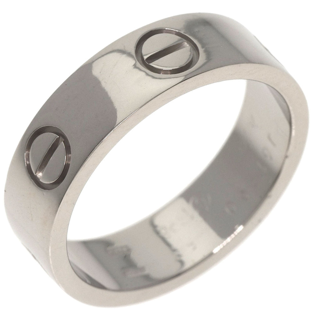 CARTIER Ring K18WG Silver Love Ring #55 Women Used Authentic
