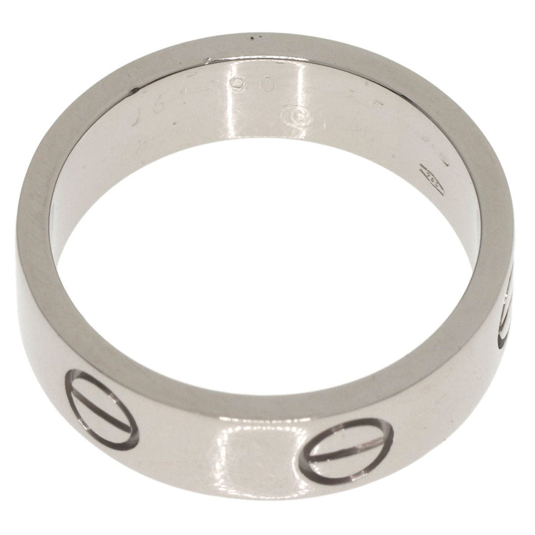 CARTIER Ring K18WG Silver Love Ring #55 Women Used Authentic