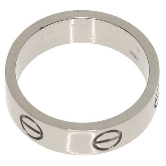 CARTIER Ring K18WG Silver Love Ring #55 Women Used Authentic