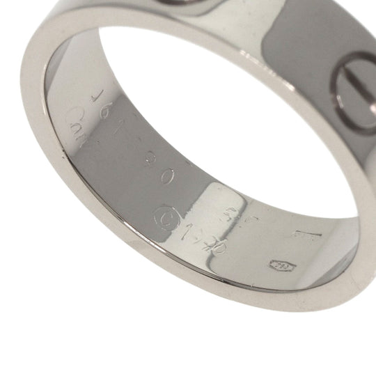 CARTIER Ring K18WG Silver Love Ring #55 Women Used Authentic
