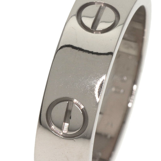 CARTIER Ring K18WG Silver Love Ring #55 Women Used Authentic