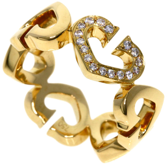 CARTIER Ring 18K Yellow Gold gold C Heart Diamond #47