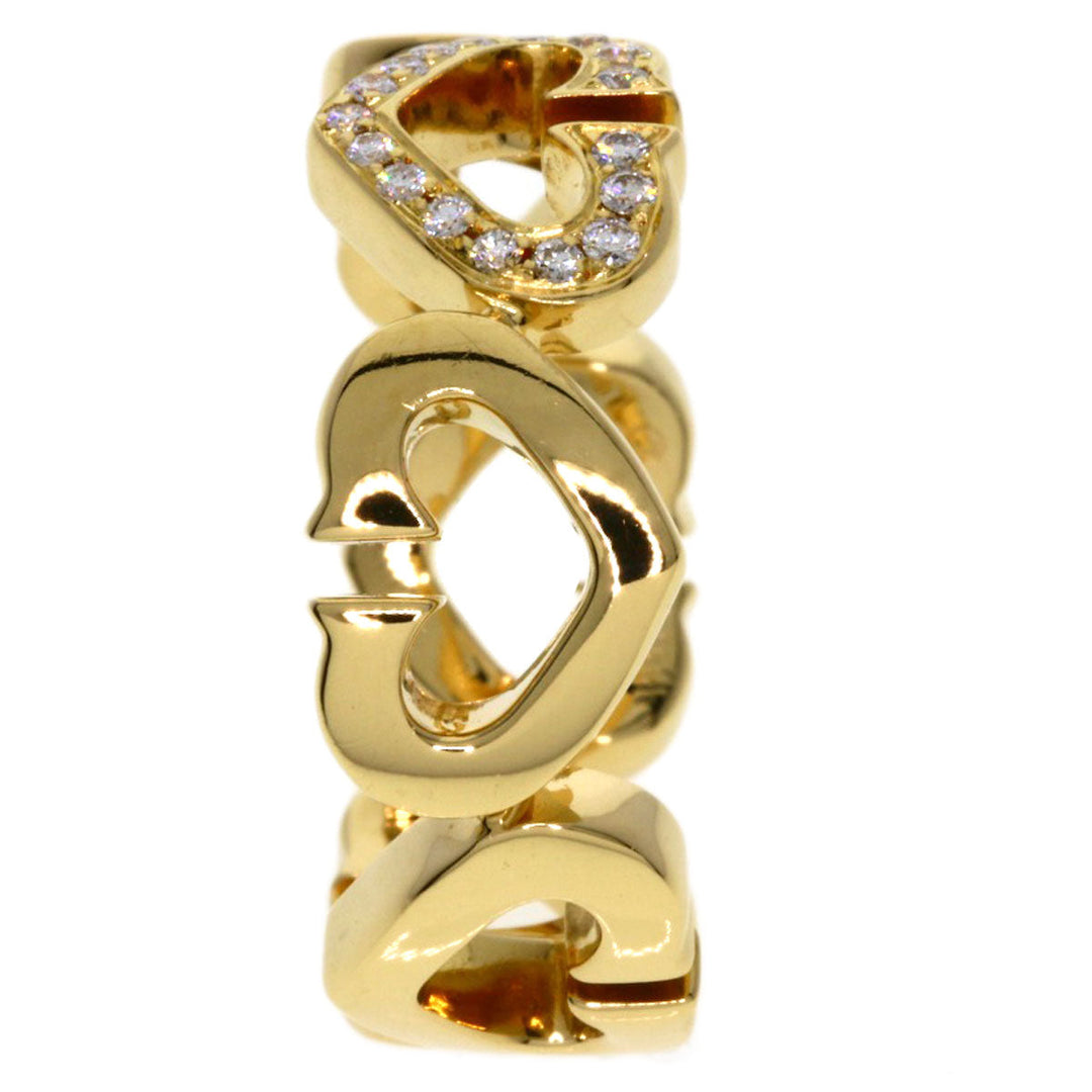 CARTIER Ring 18K Yellow Gold gold C Heart Diamond #47