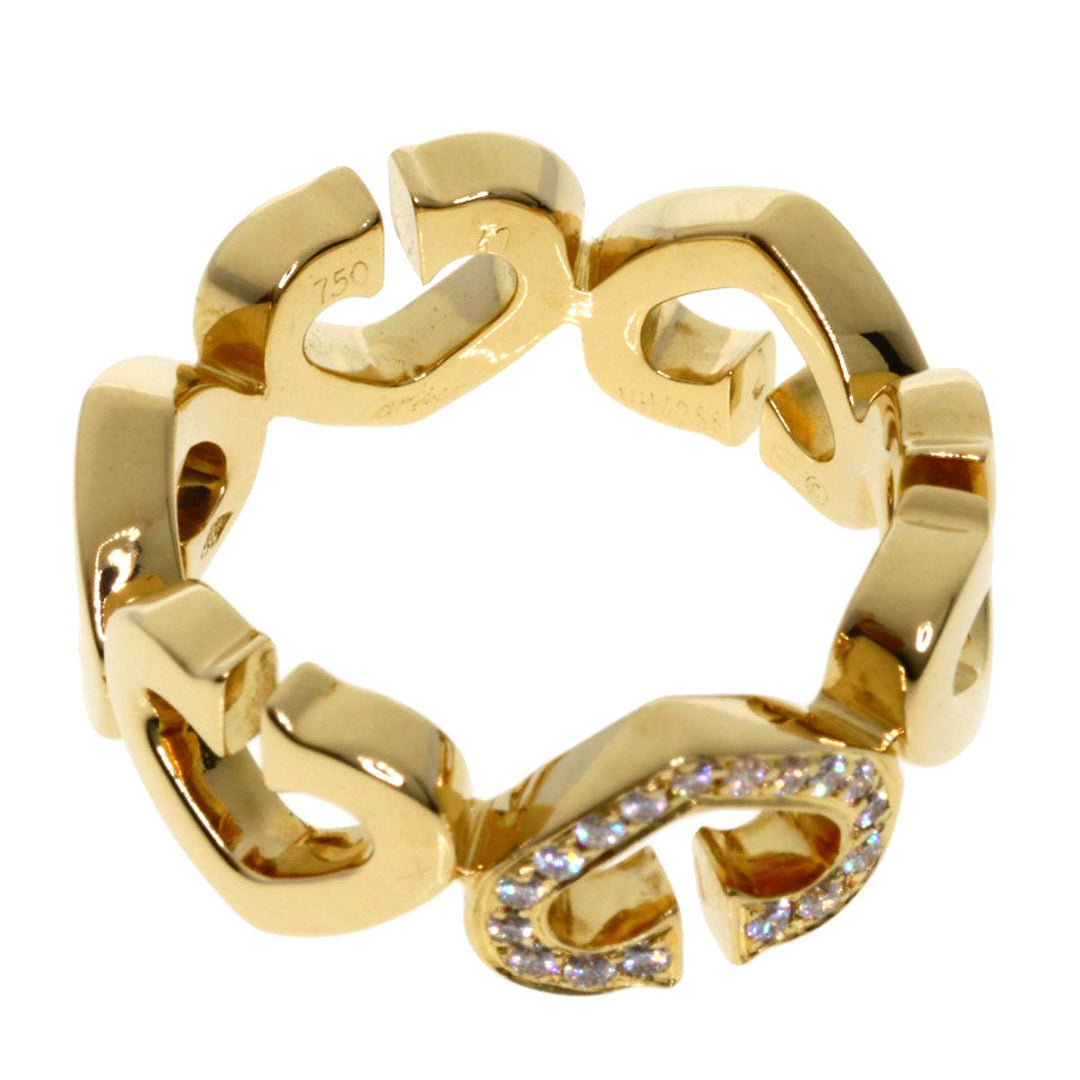 CARTIER Ring 18K Yellow Gold gold C Heart Diamond #47