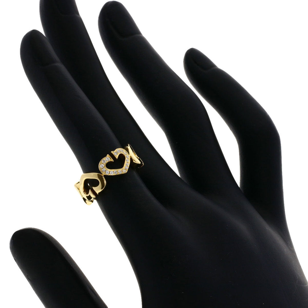 CARTIER Ring 18K Yellow Gold gold C Heart Diamond #47