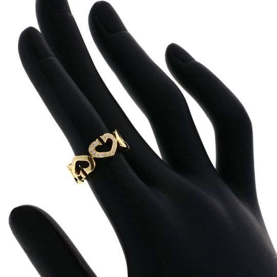 CARTIER Ring 18K Yellow Gold gold C Heart Diamond #47