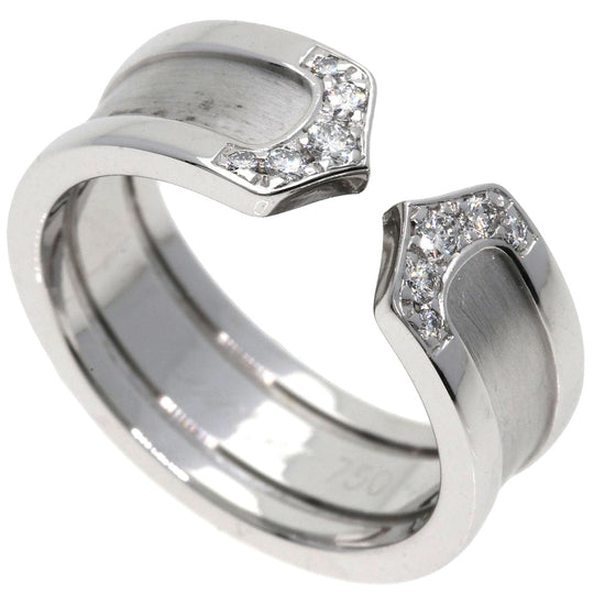 CARTIER Ring K18WG Silver C2 Ring Diamond #48