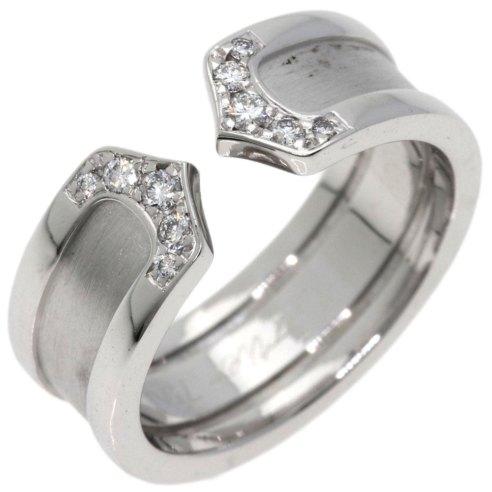 CARTIER Ring K18WG Silver C2 Ring Diamond #48