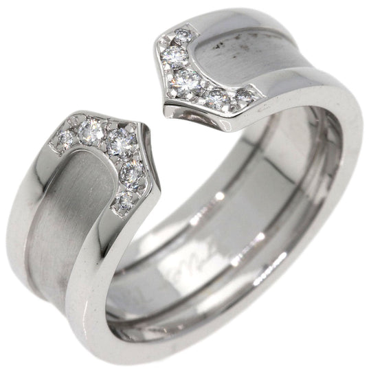 CARTIER Ring K18WG Silver C2 Ring Diamond #48