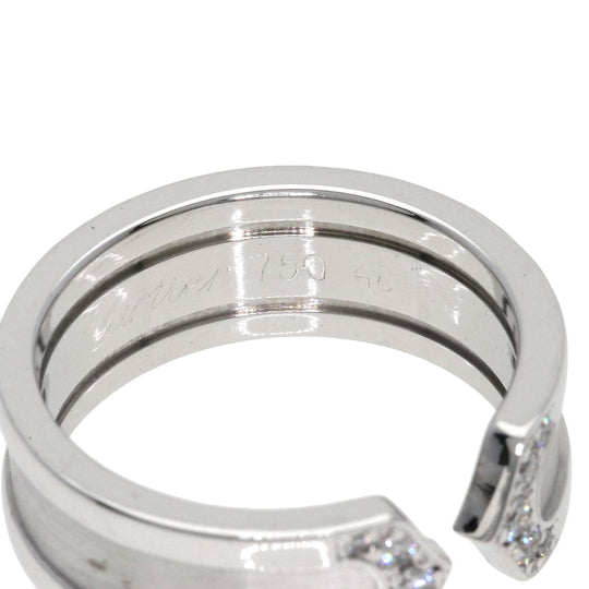 CARTIER Ring K18WG Silver C2 Ring Diamond #48