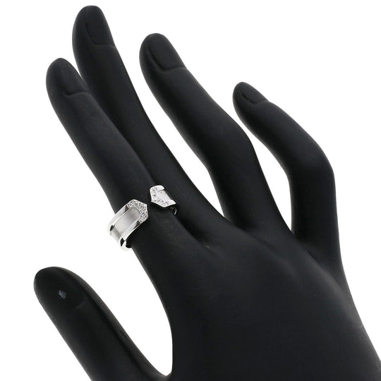 CARTIER Ring K18WG Silver C2 Ring Diamond #48