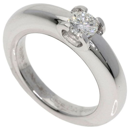 CARTIER Ring K18WG Silver C de Solitaire Diamond #46 Women Used Authentic