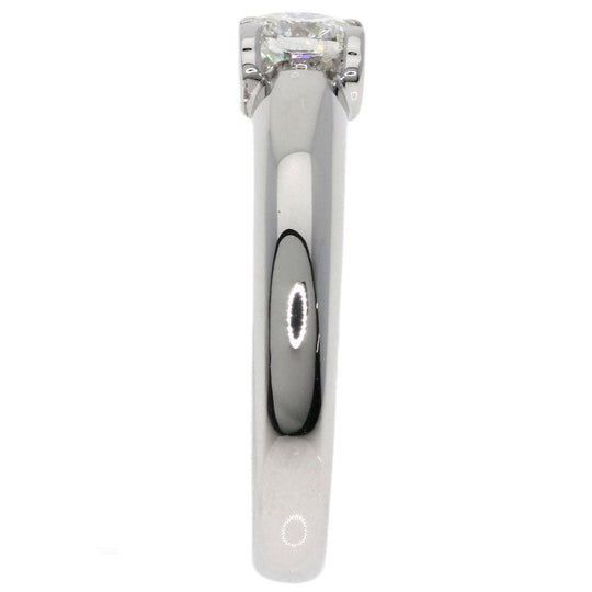 CARTIER Ring K18WG Silver C de Solitaire Diamond #46 Women Used Authentic