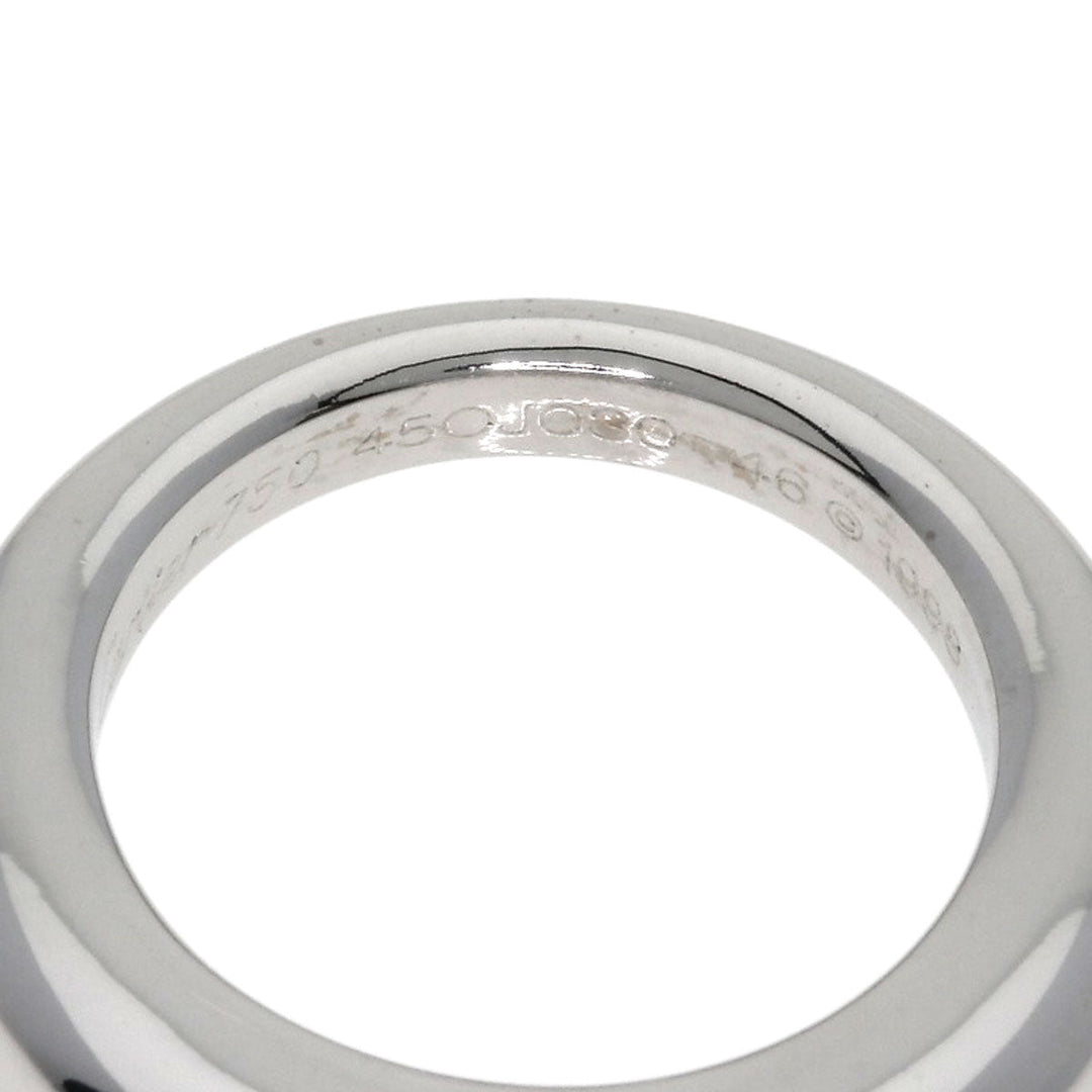 CARTIER Ring K18WG Silver C de Solitaire Diamond #46 Women Used Authentic