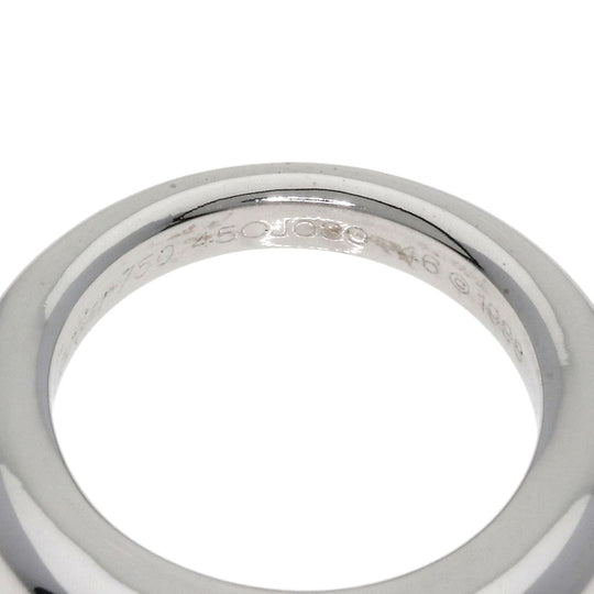 CARTIER Ring K18WG Silver C de Solitaire Diamond #46 Women Used Authentic
