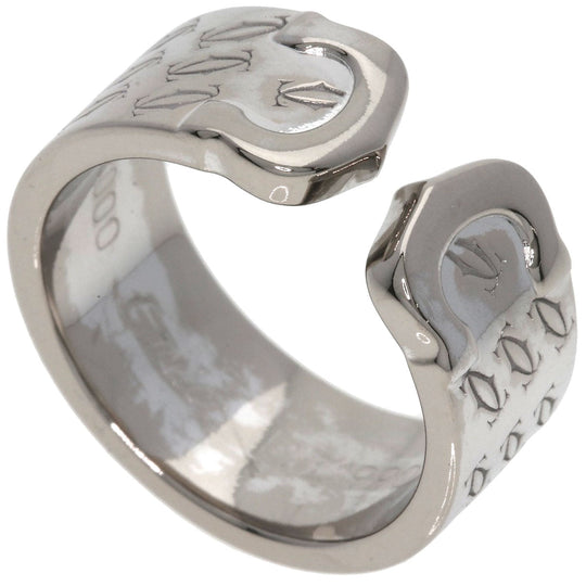 CARTIER Ring K18WG Silver 2C Ring 2000 Christmas Limited #50 Women Used Authentic