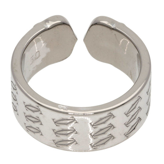 CARTIER Ring K18WG Silver 2C Ring 2000 Christmas Limited #50 Women Used Authentic
