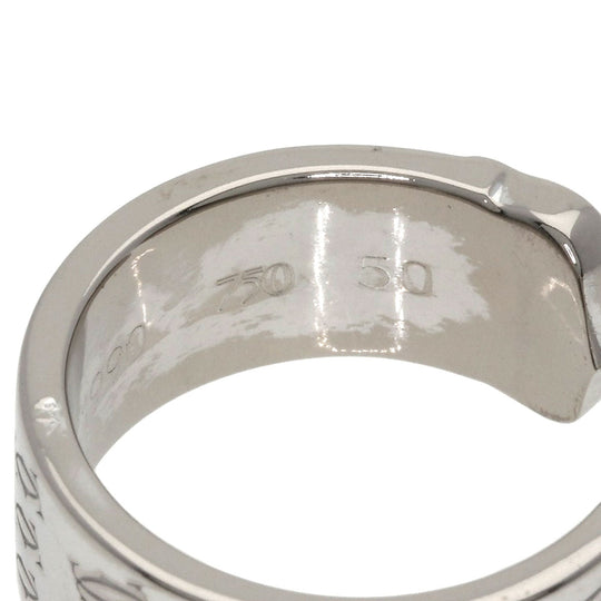 CARTIER Ring K18WG Silver 2C Ring 2000 Christmas Limited #50 Women Used Authentic
