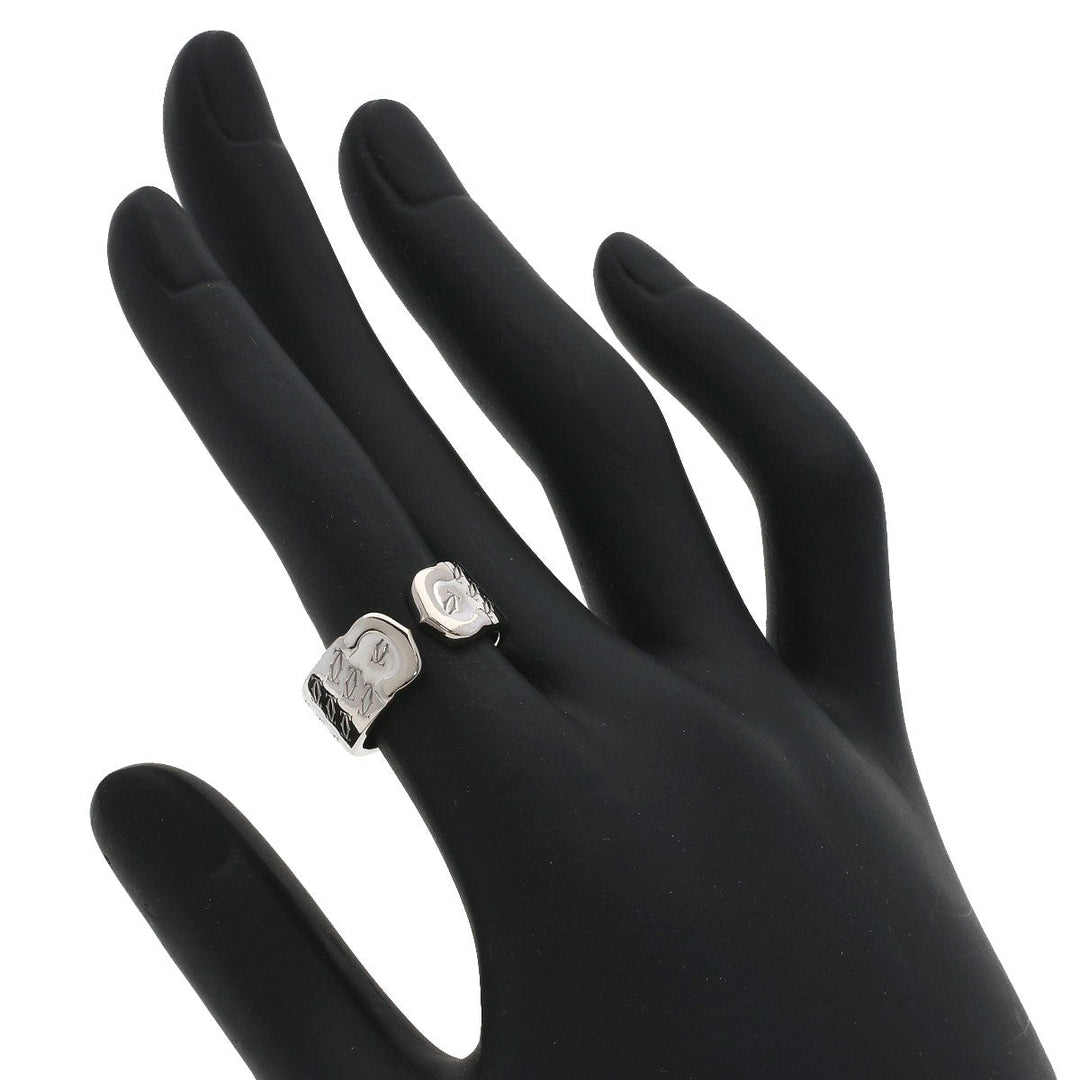 CARTIER Ring K18WG Silver 2C Ring 2000 Christmas Limited #50 Women Used Authentic