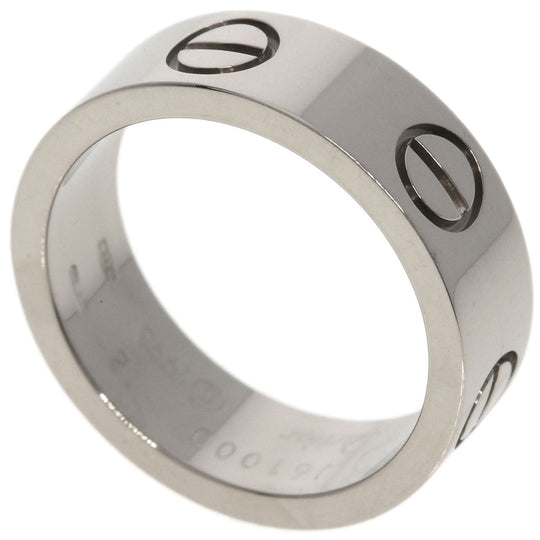 CARTIER Ring K18WG Silver Love Ring #48 Women Used Authentic