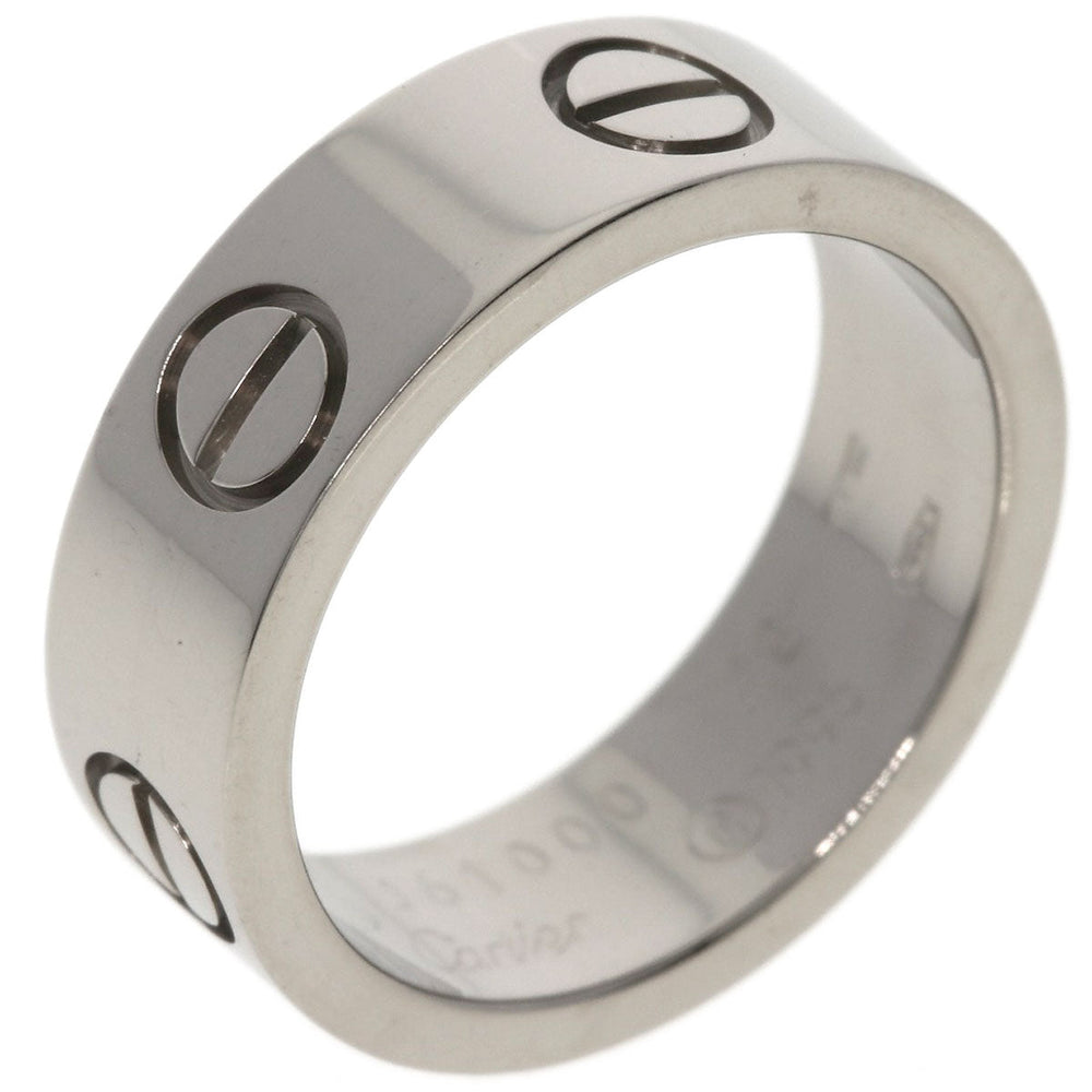 CARTIER Ring K18WG Silver Love Ring #48 Women Used Authentic