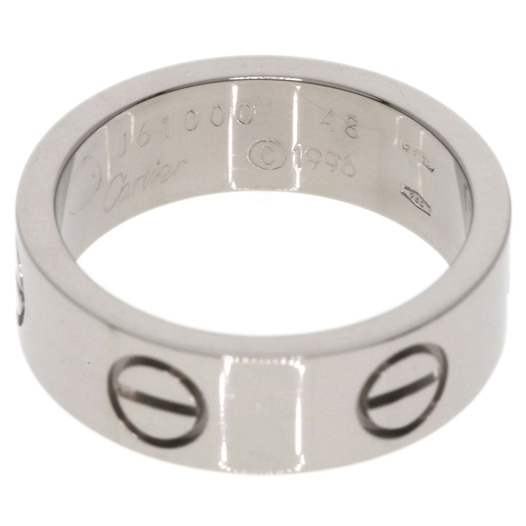 CARTIER Ring K18WG Silver Love Ring #48 Women Used Authentic