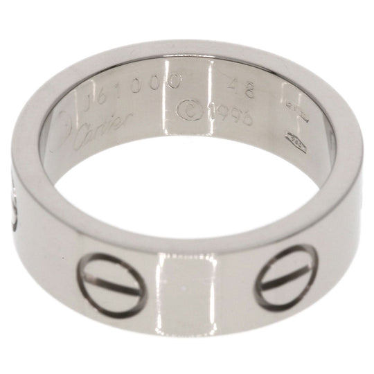 CARTIER Ring K18WG Silver Love Ring #48 Women Used Authentic