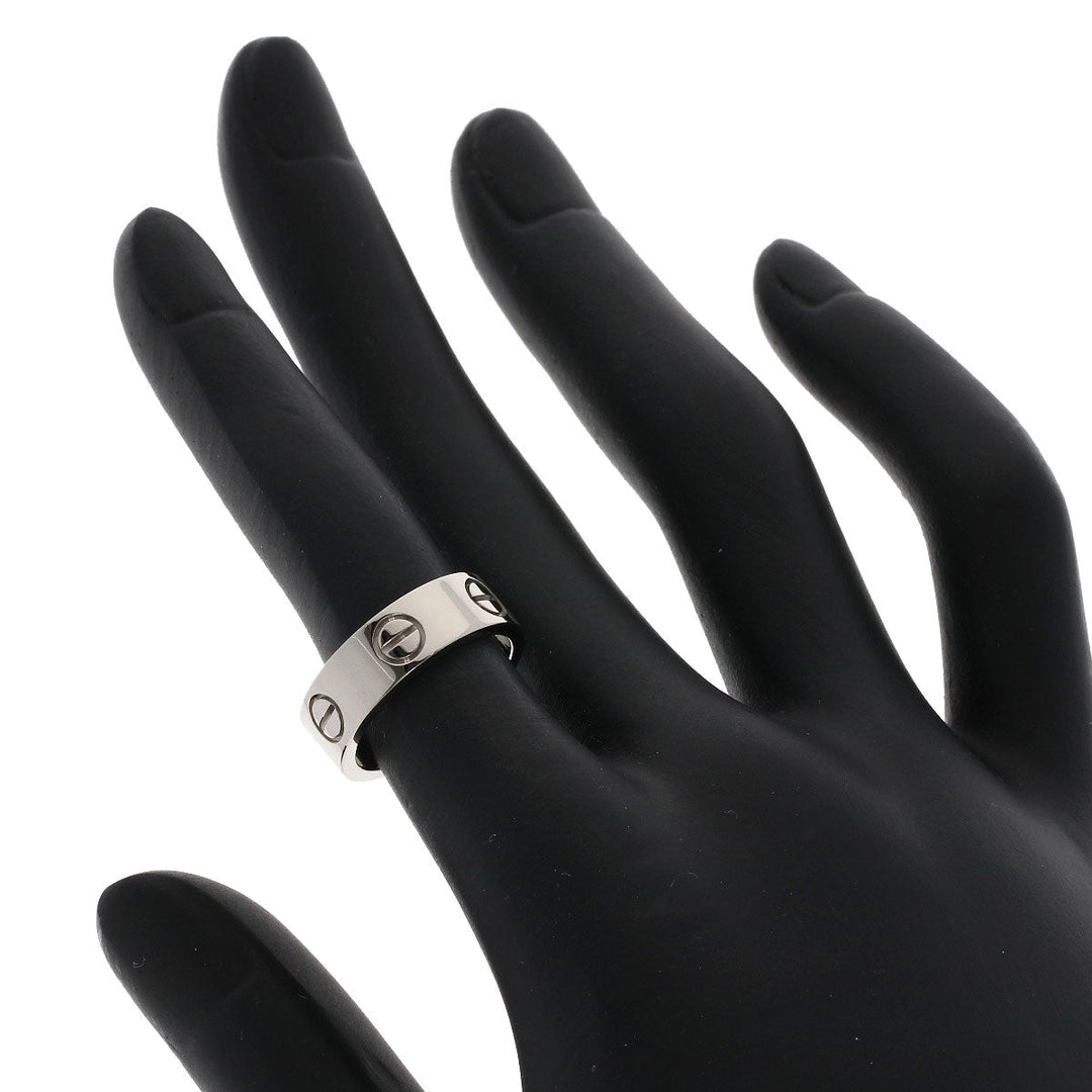 CARTIER Ring K18WG Silver Love Ring #48 Women Used Authentic