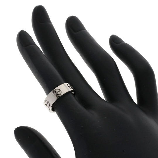 CARTIER Ring K18WG Silver Love Ring #48 Women Used Authentic