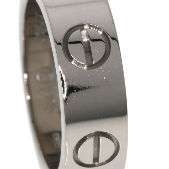CARTIER Ring K18WG Silver Love Ring #48 Women Used Authentic