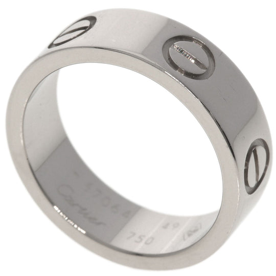 CARTIER Ring K18WG Silver Love Ring #49 Women Used Authentic